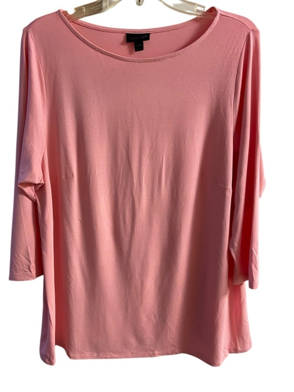 J Jill Wearever Collection Soft Pink 3/4 Sleeve Scoop Neck Top 1X